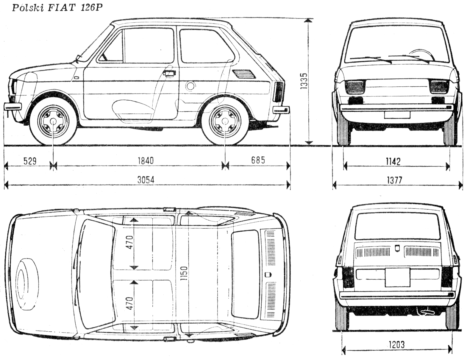 Polski Fiat 126p Blueprint Download free blueprint for