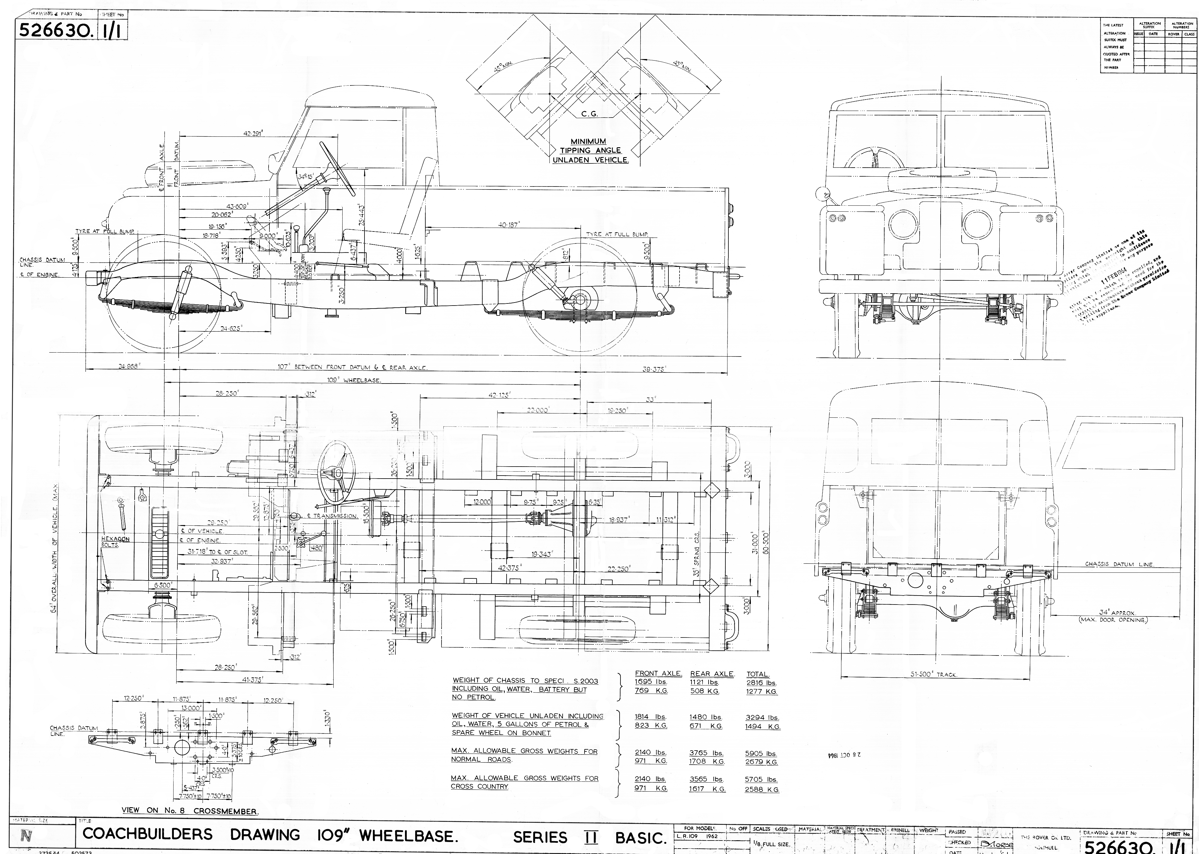 Land Rover 109 1962 Blueprint - Download free blueprint for 3D 