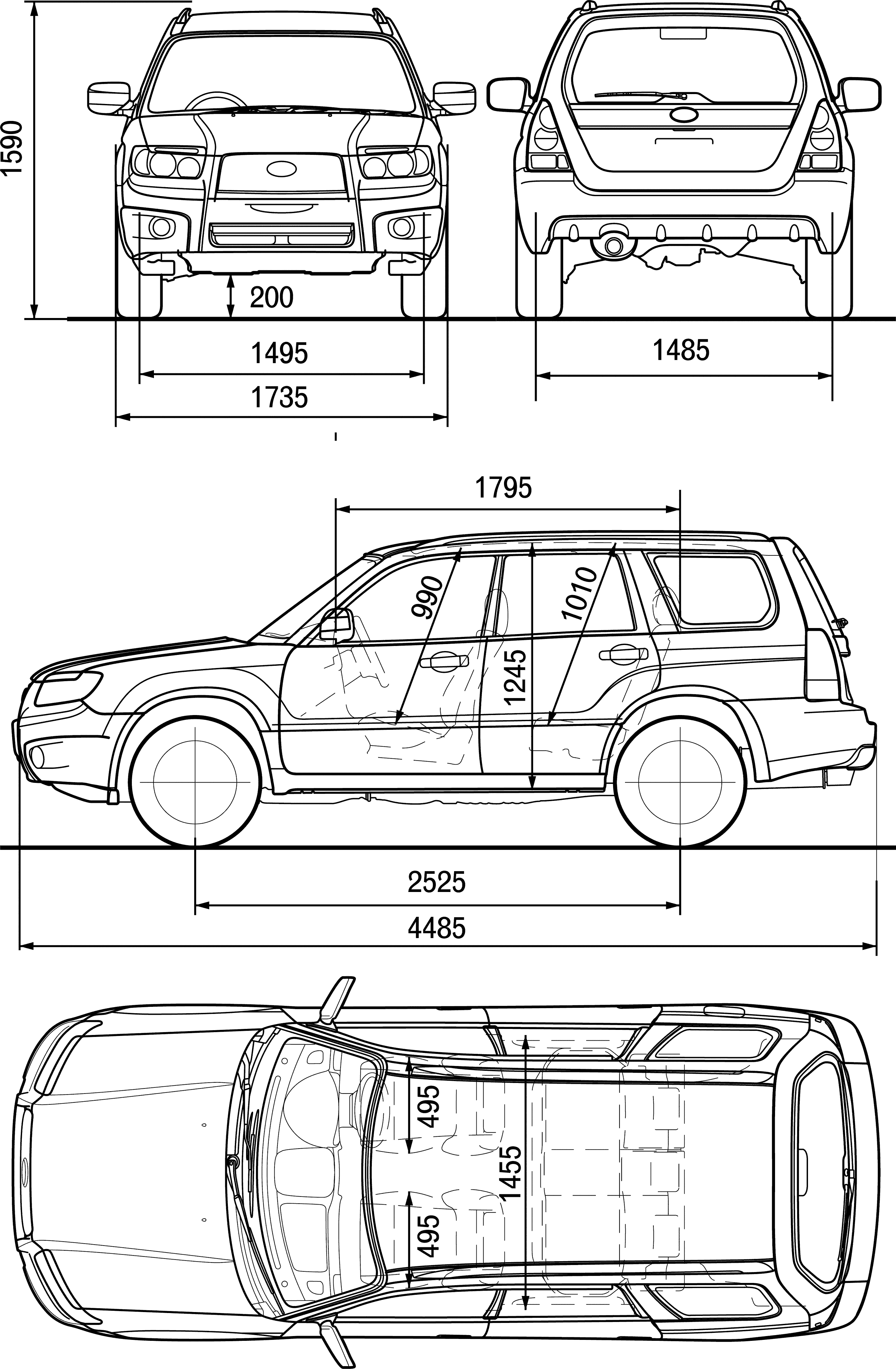 Subaru Forester 2003 Blueprint Download free blueprint