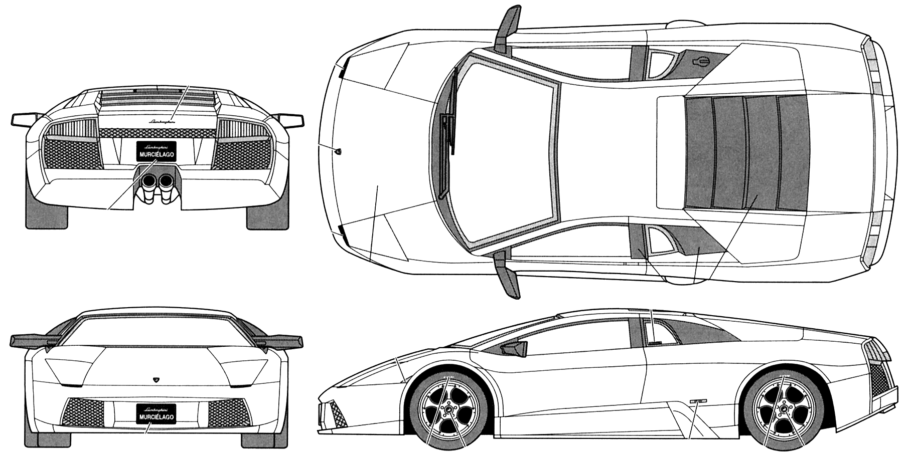 Lamborghini Murcielago Blueprint - Download free blueprint ...