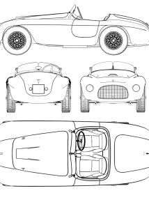 Ferrari 166 MM blueprint