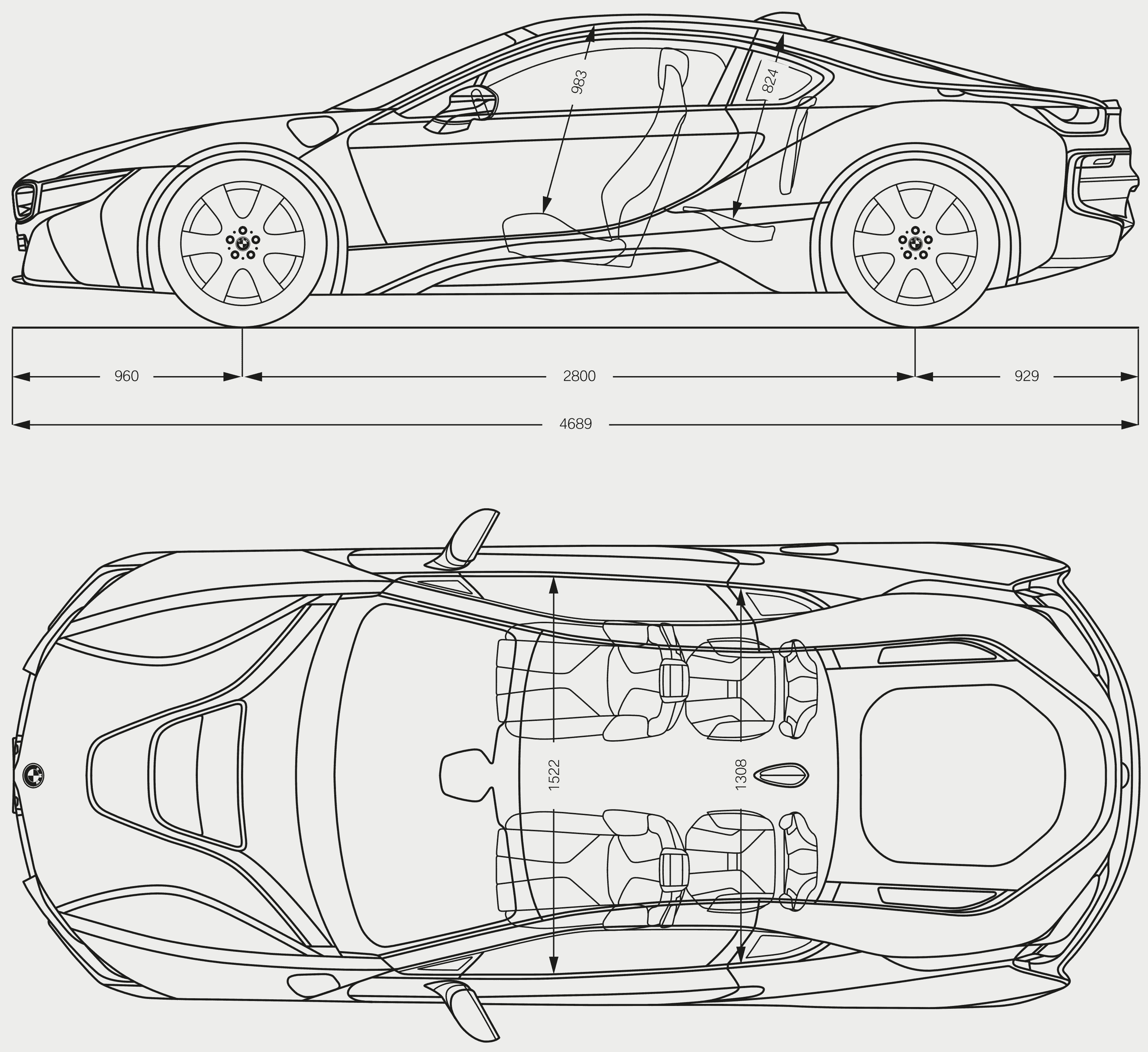 BMW i8 blueprint