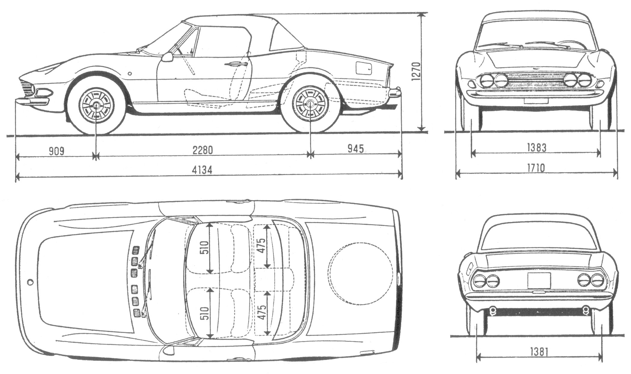 Fiat Dino 2400 blueprint