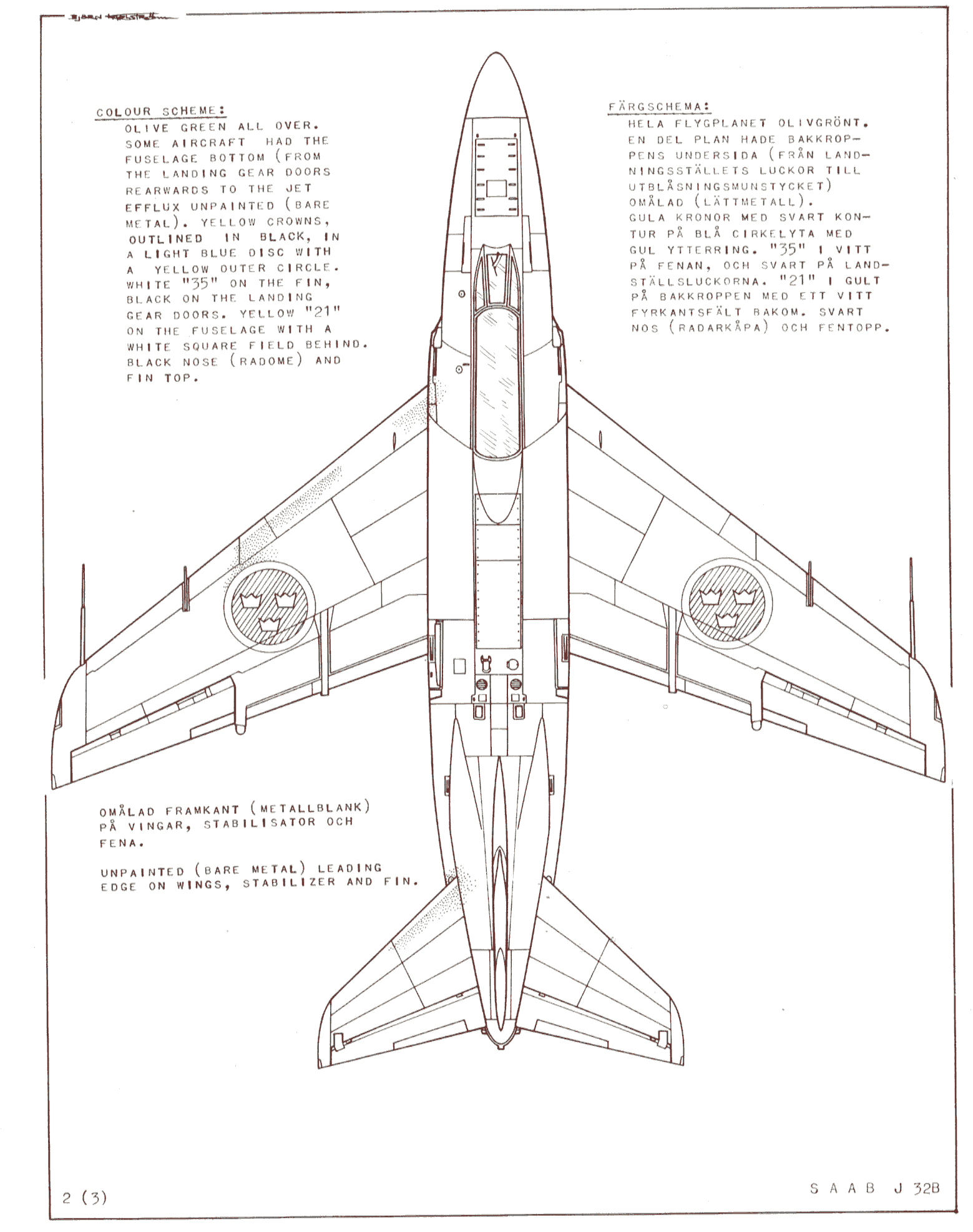 Saab 32 Lansen blueprint