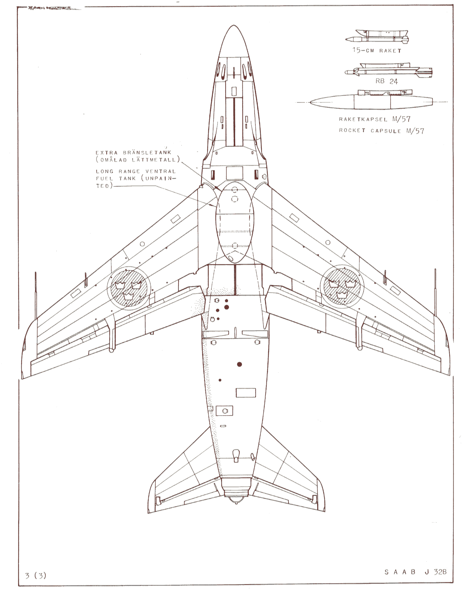 Saab 32 Lansen blueprint