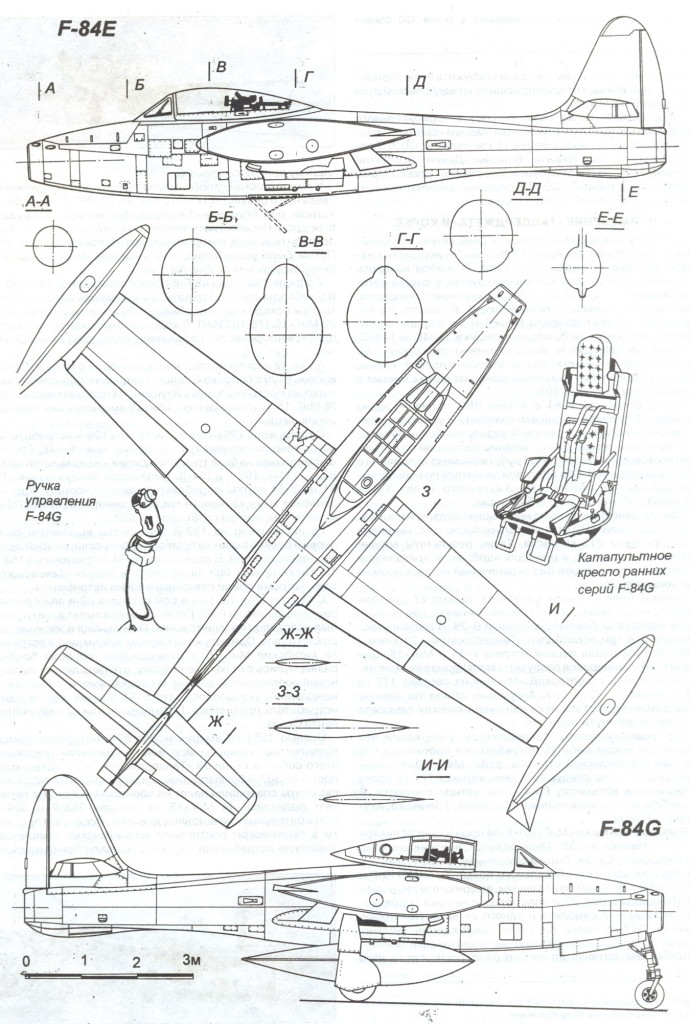 Republic F-84 Thunderjet Blueprint - Download free blueprint for 3D ...