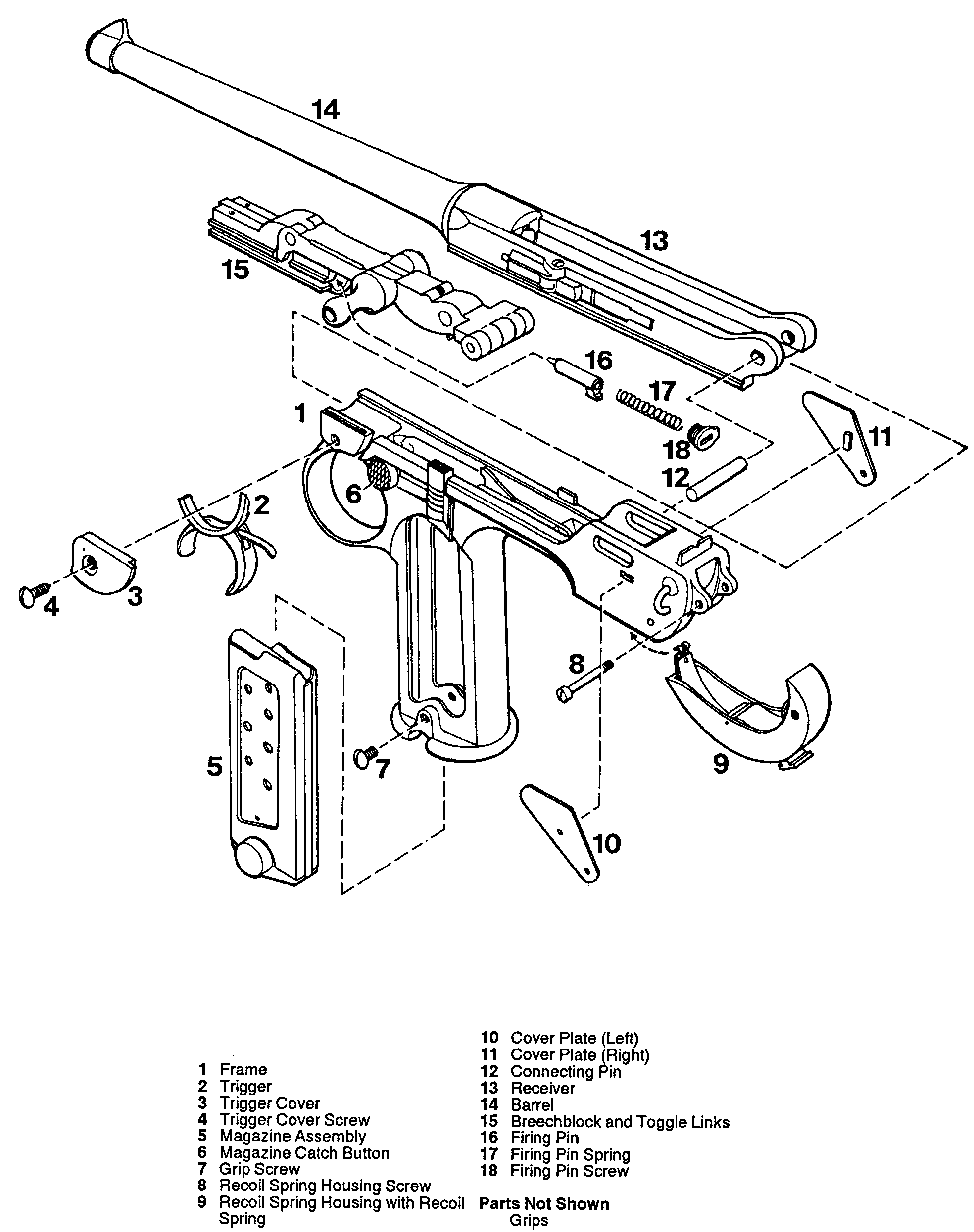 Luger P08 blueprint