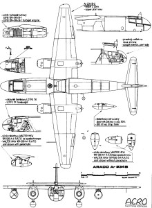 Arado Ar 234 Blueprint - Download free blueprint for 3D modeling