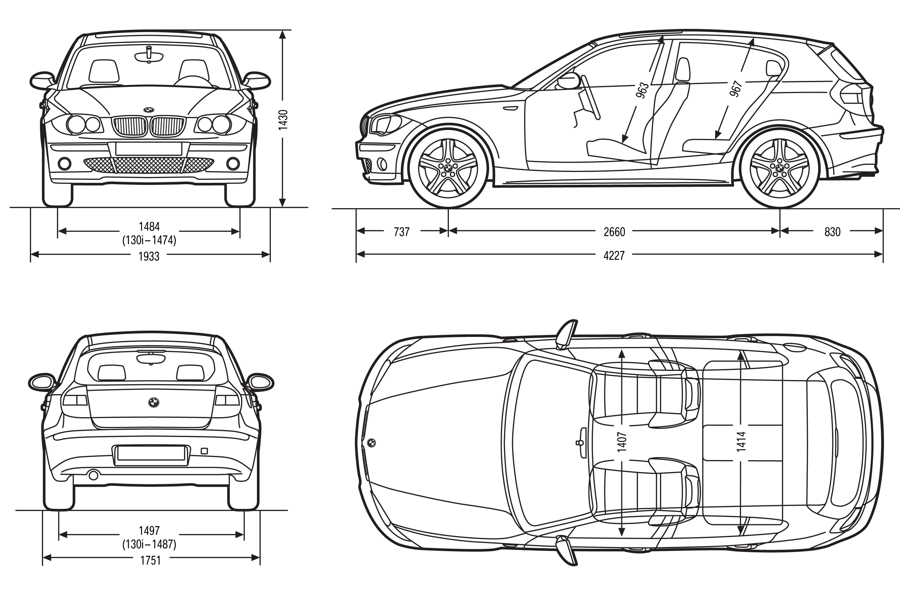 BMW 1 Series E87 blueprint