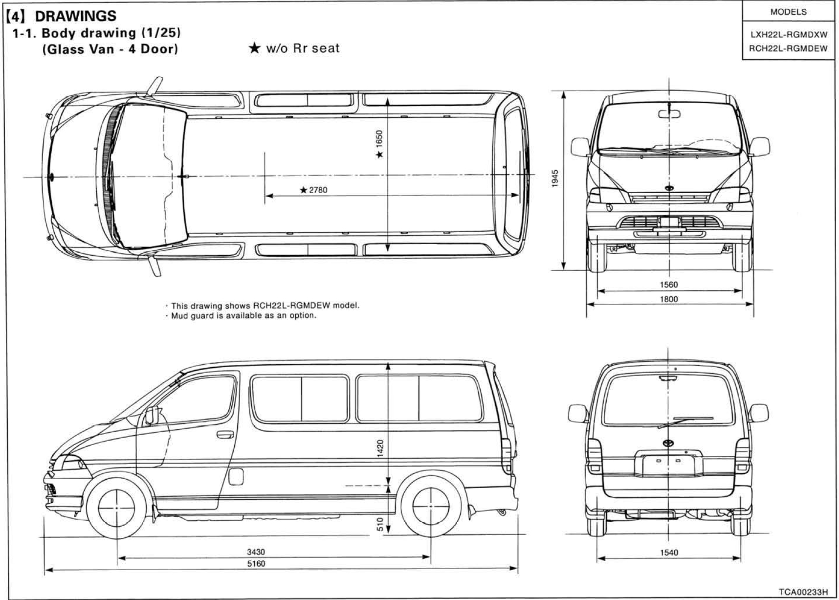 Toyota Hiace blueprint