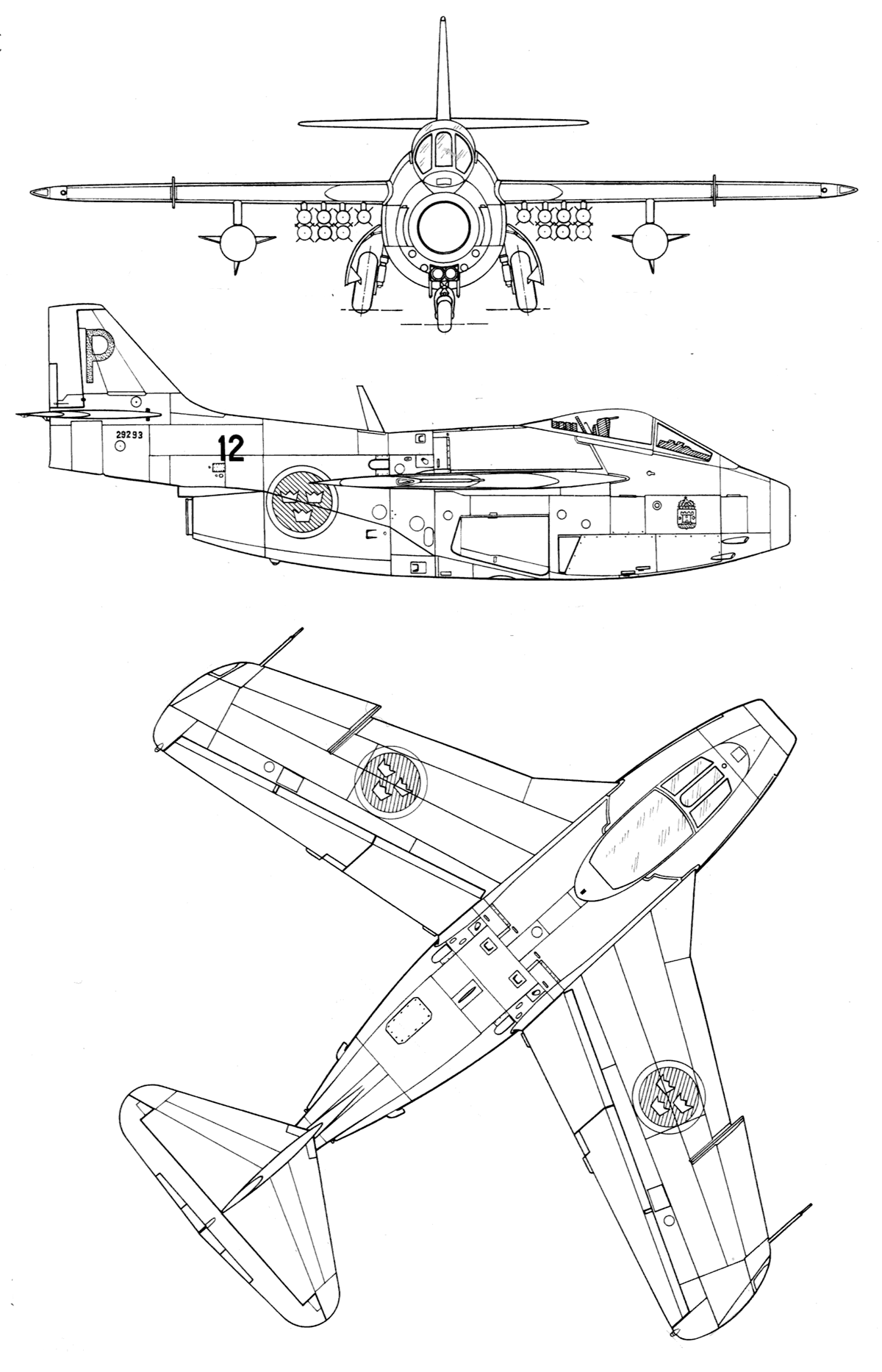 Saab 29 Tunnan blueprint