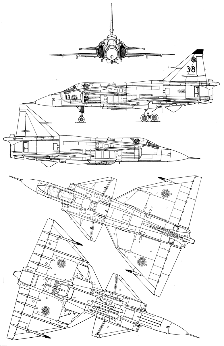 Saab 37 Viggen blueprint