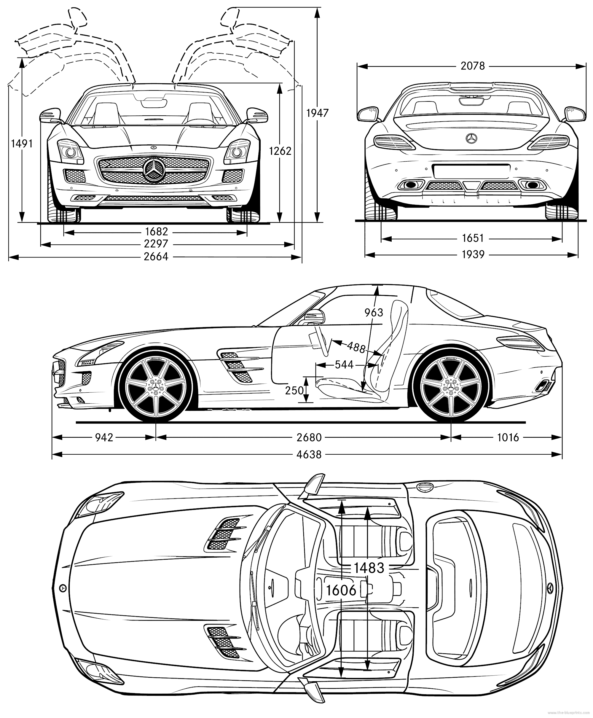 Mercedes-Benz SLS AMG blueprint