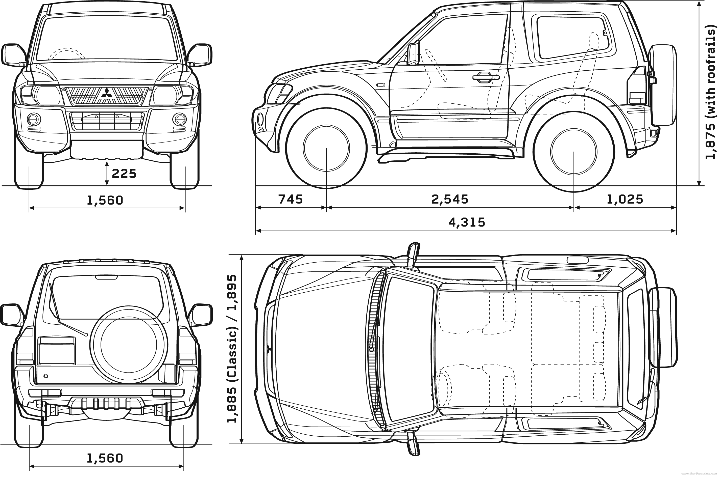 Mitsubishi Pajero blueprint