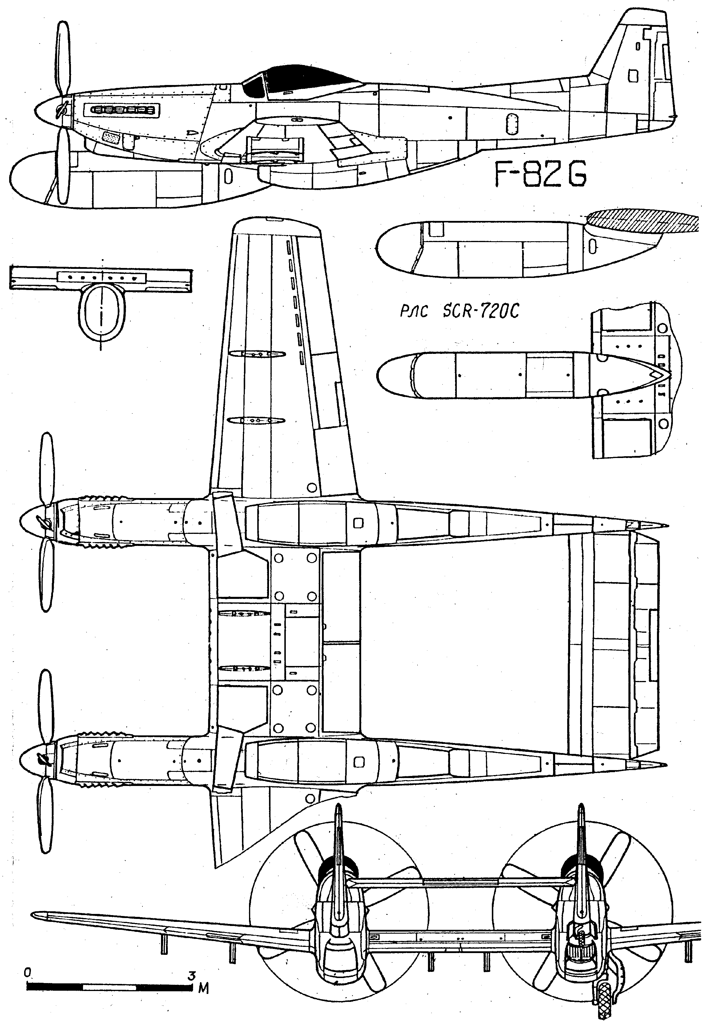 F-82 Twin Mustang blueprint