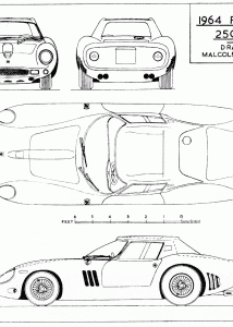 Ferrari 250 GTO bluprint