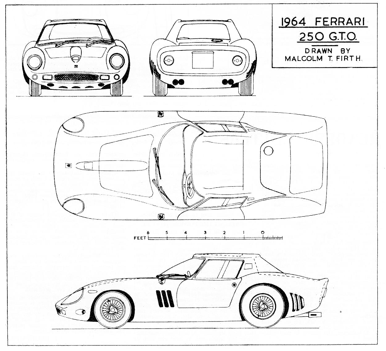 Ferrari 250 GTO bluprint