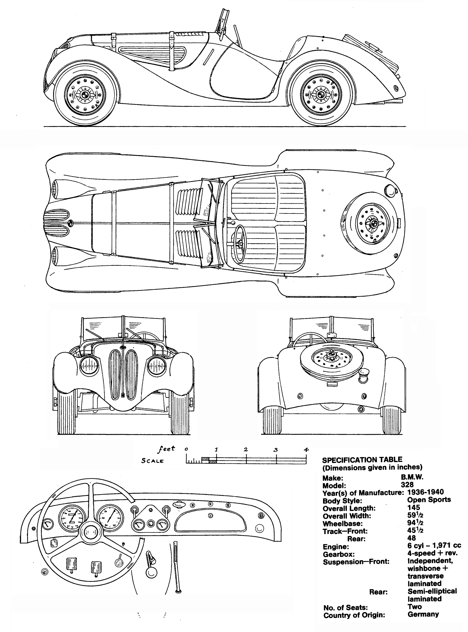 BMW 328 blueprint