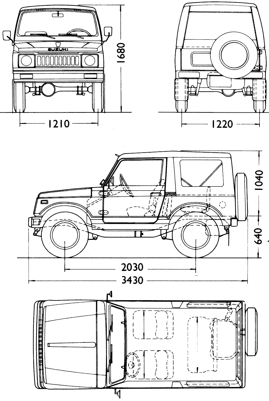 Suzuki Jimny SJ 410 blueprint