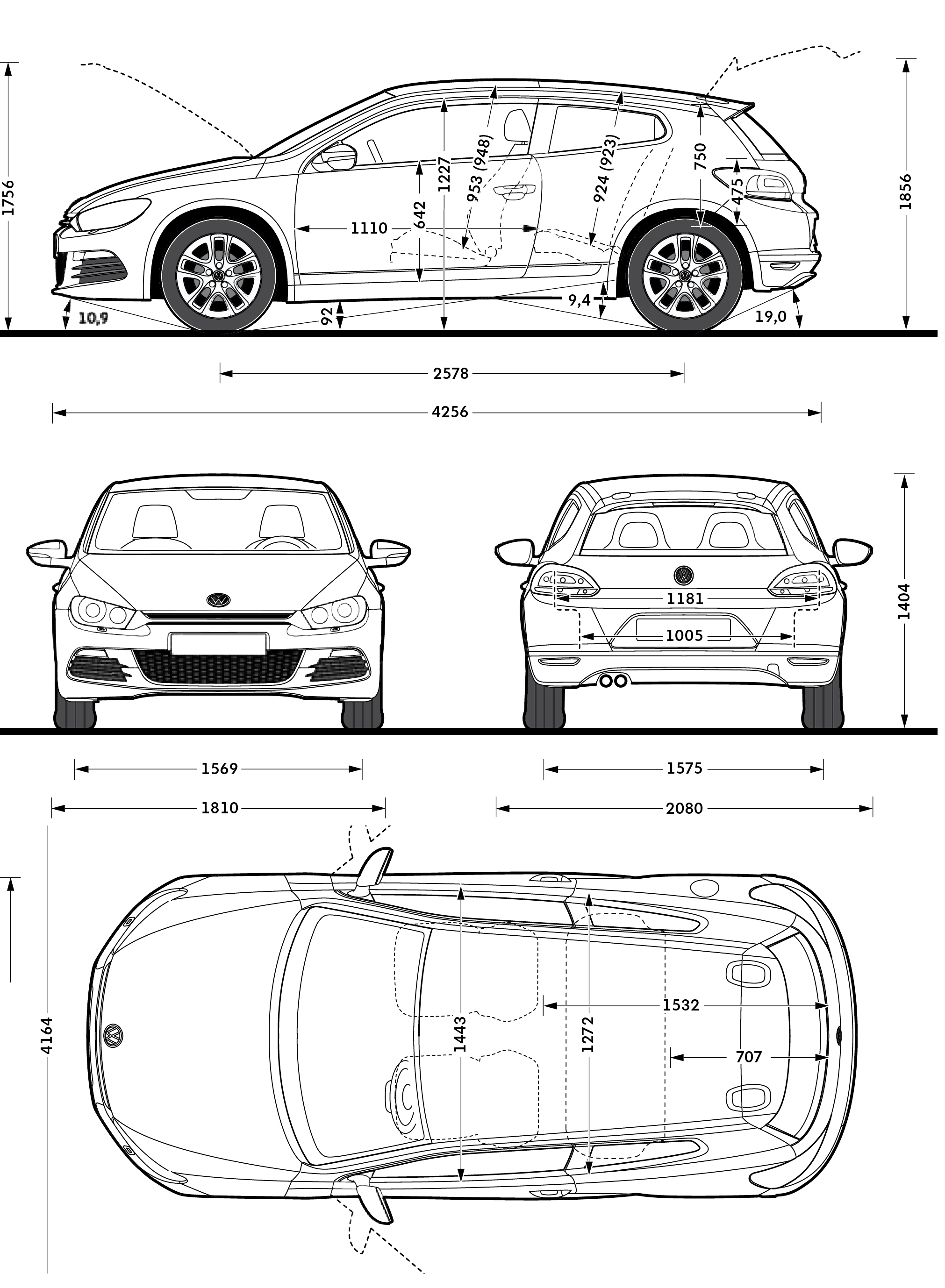 Volkswagen Scirocco blueprint