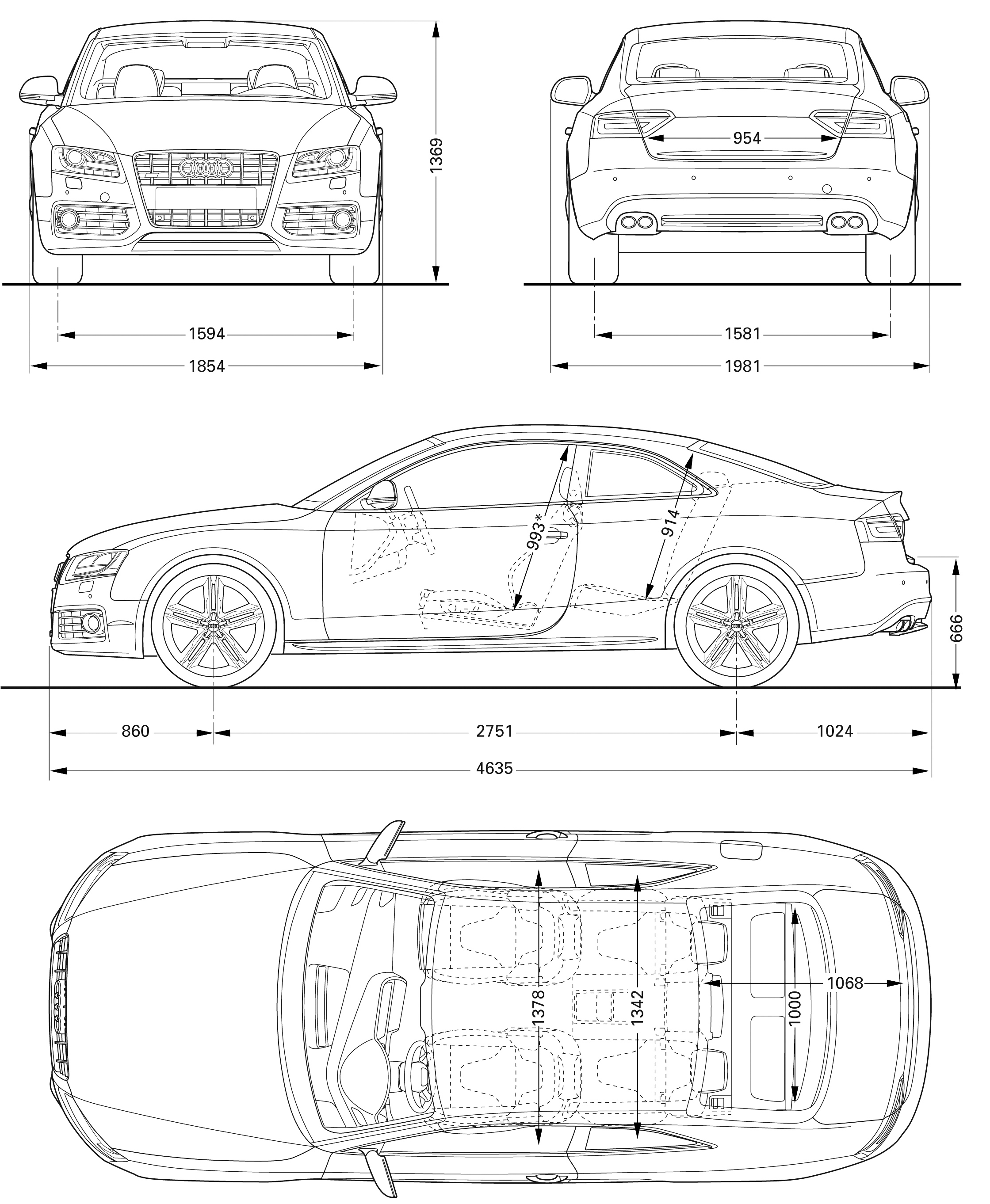 Audi S5 blueprint