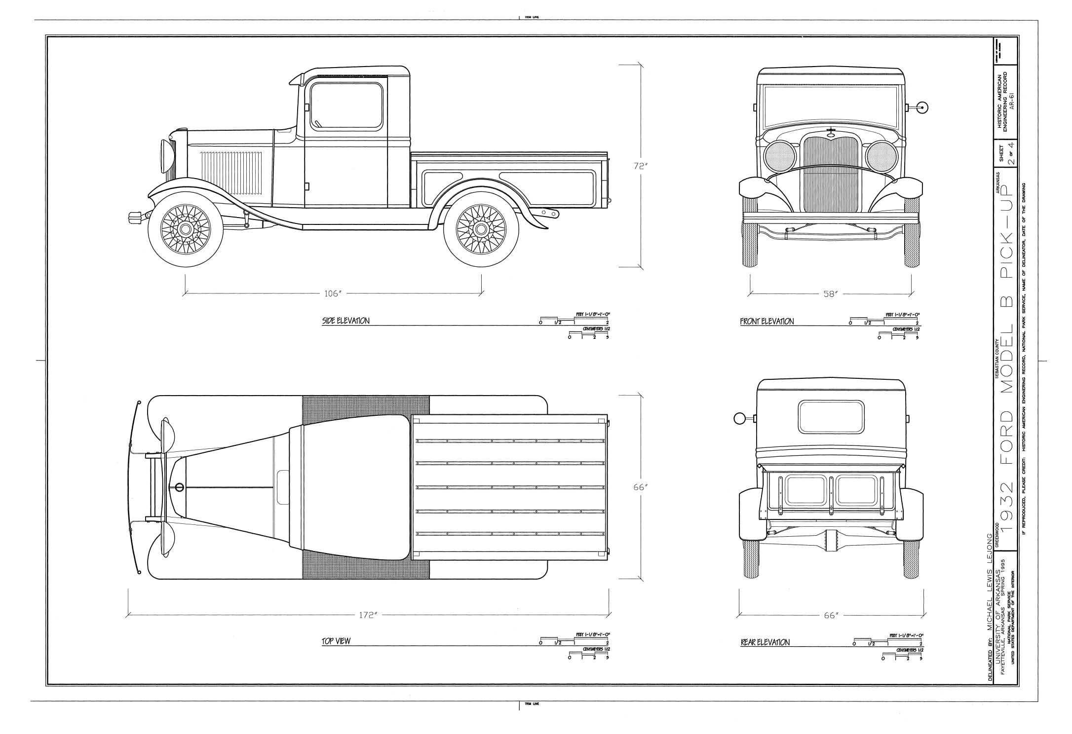 Ford Model B Pick-Up blueprint