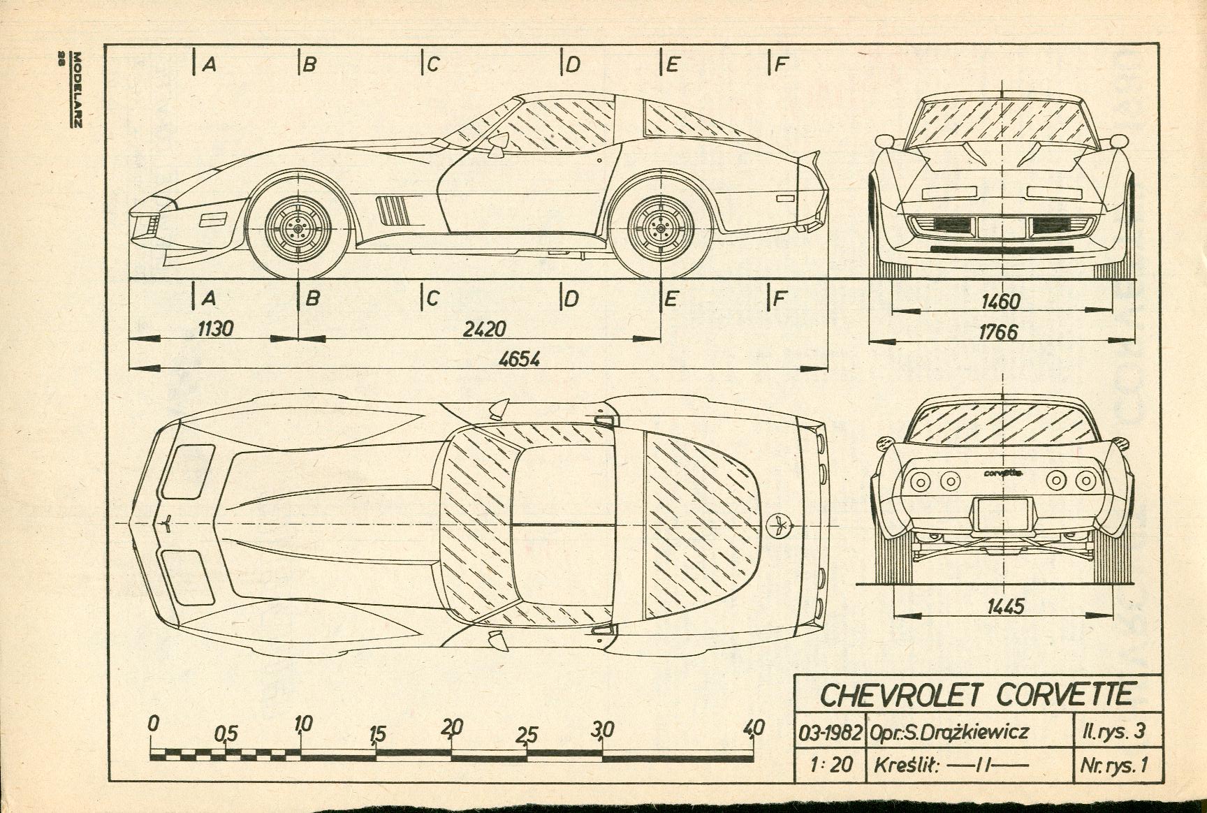 Chevrolet Corvette C3 blueprint