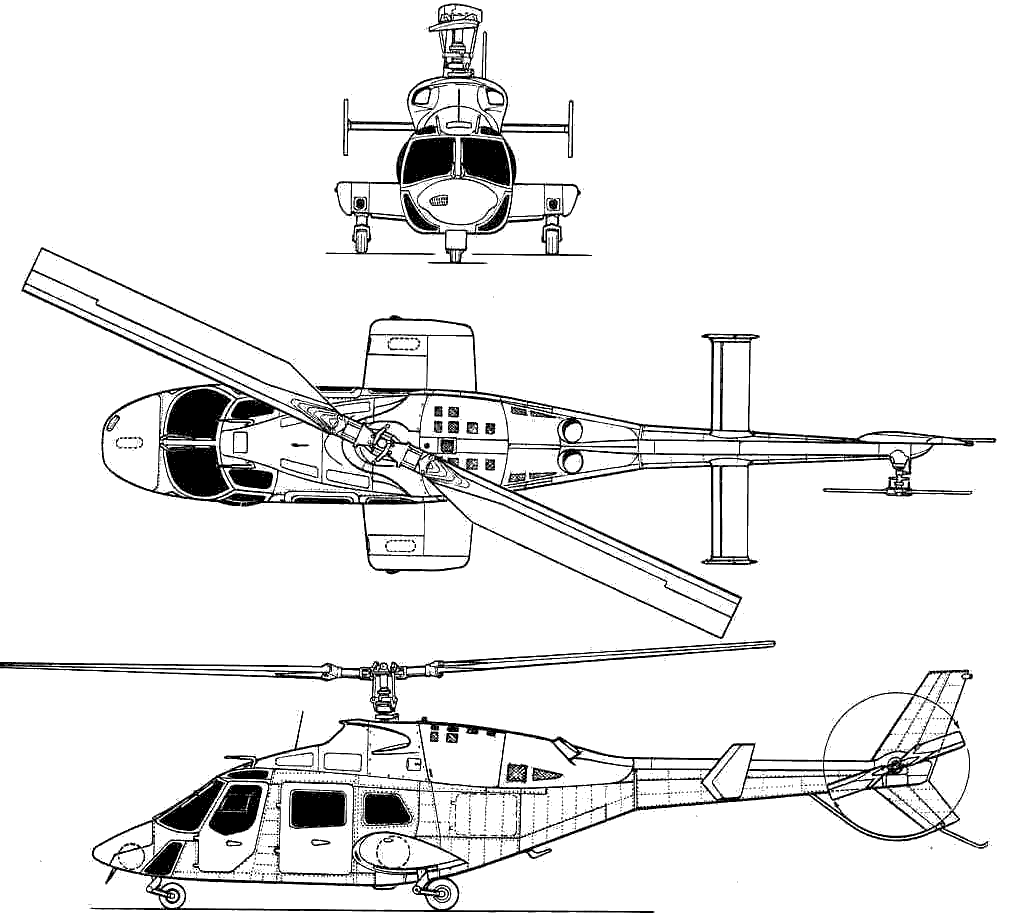 Bell 222 blueprint