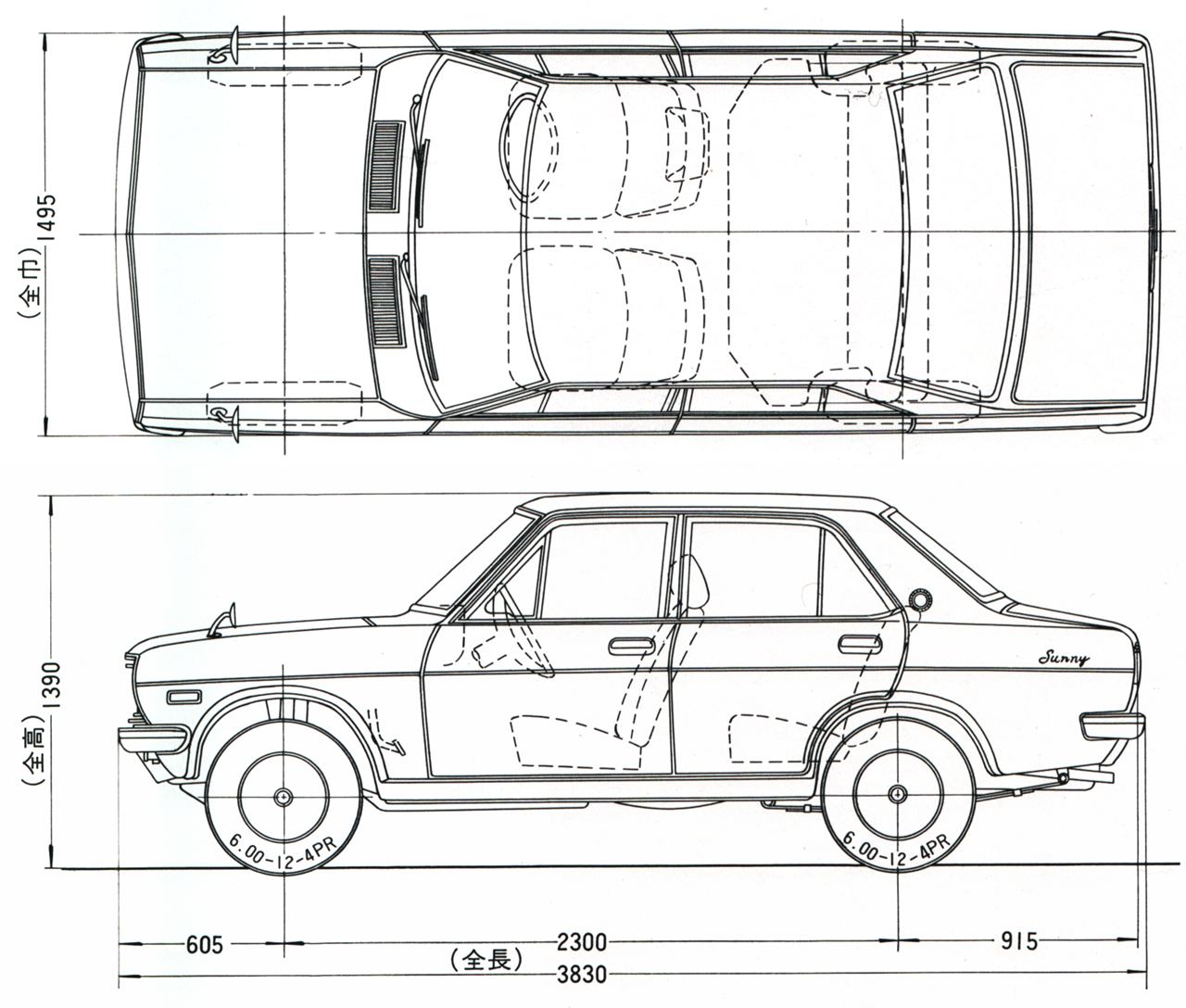 Datsun 1200 blueprint