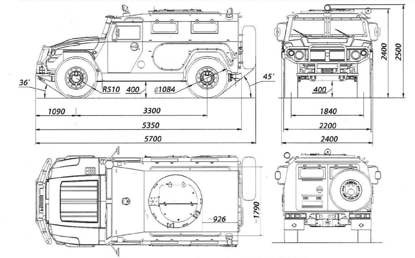 GAZ-233014 blueprint