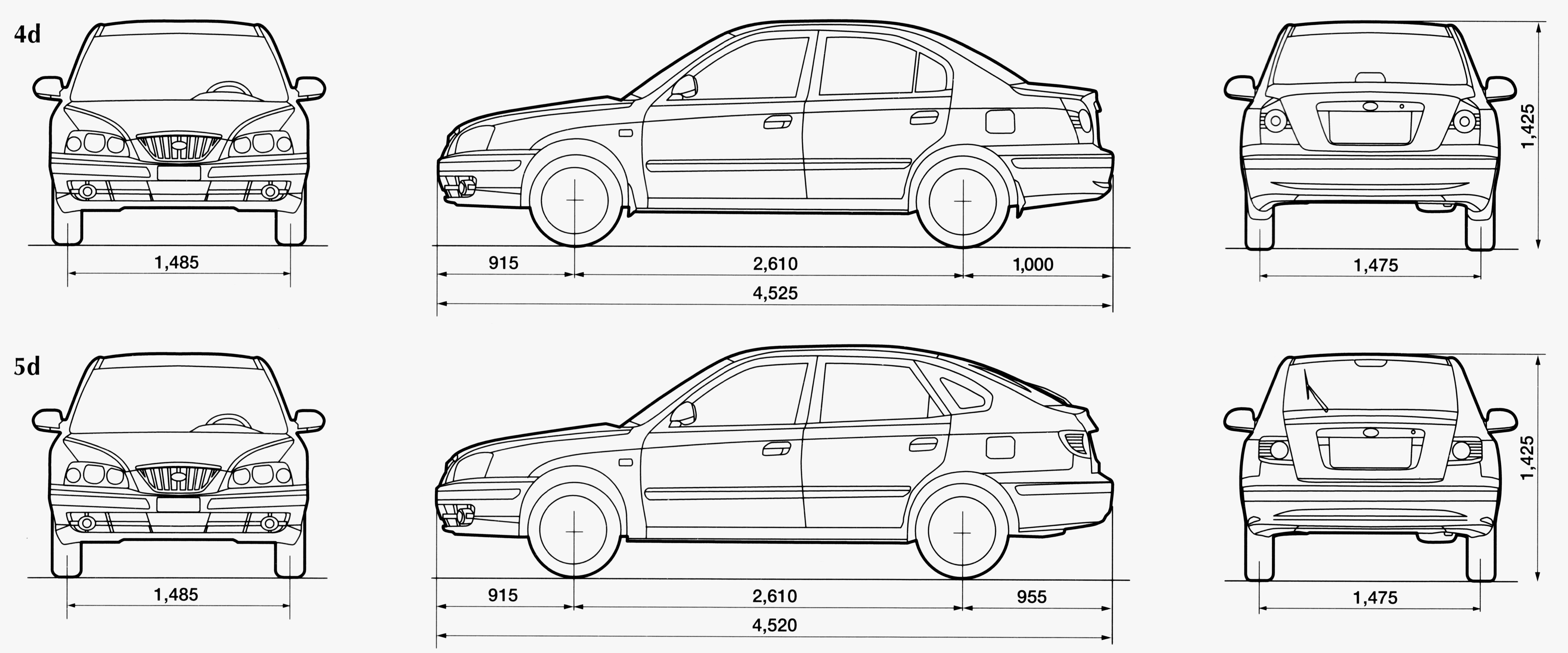 Hyundai Elantra blueprint