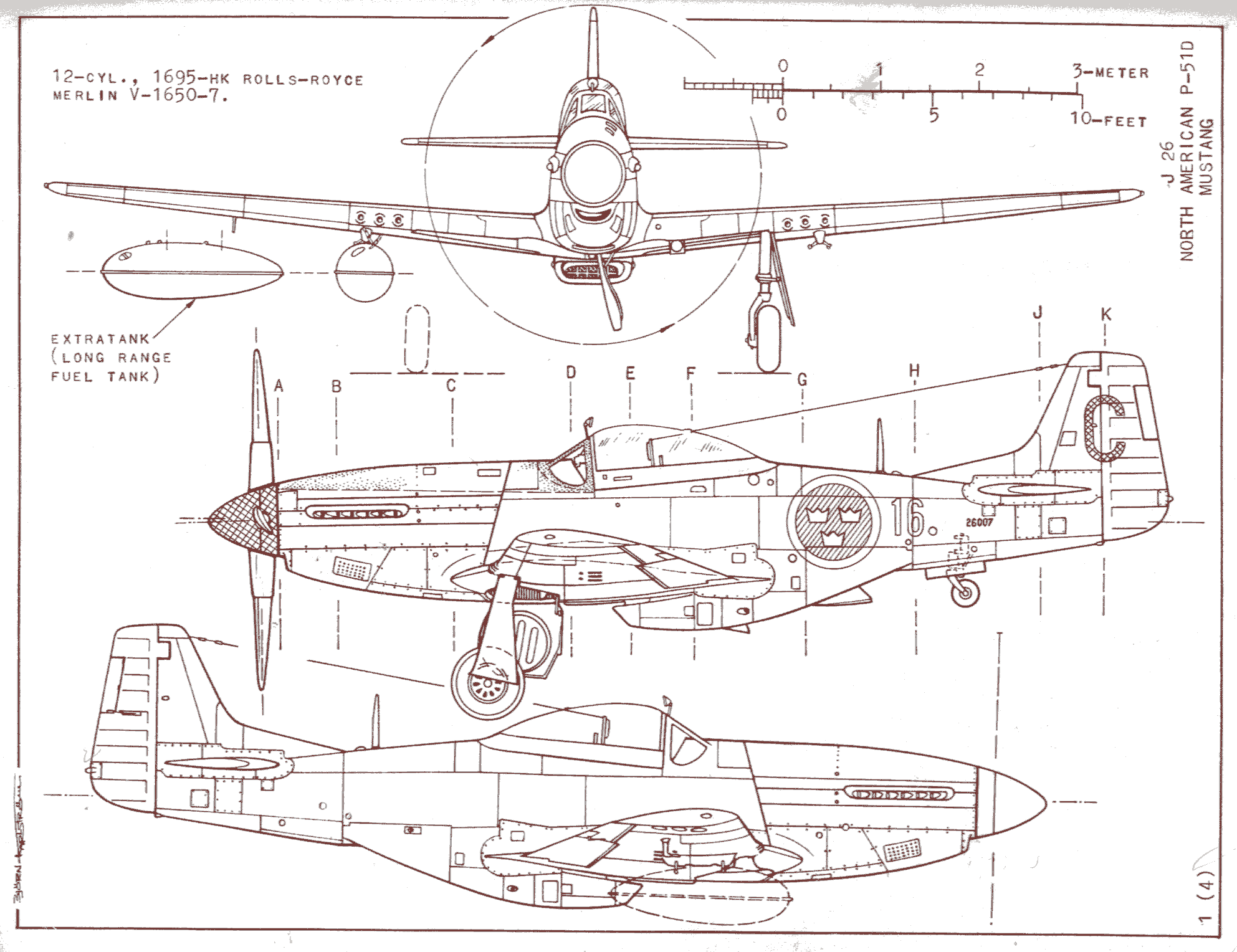 P-51D Mustang blueprint
