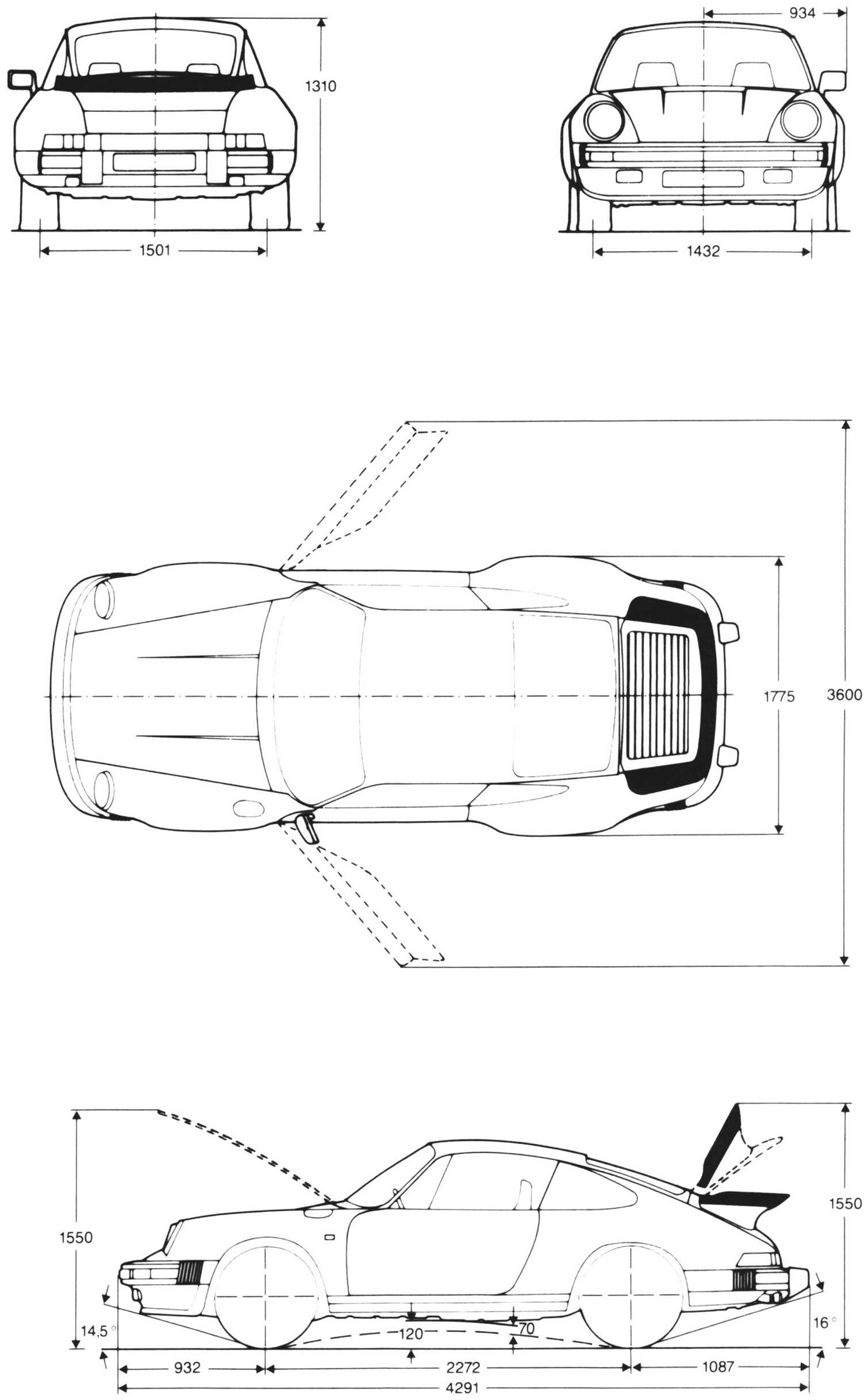 Porsche 911 Turbo blueprint