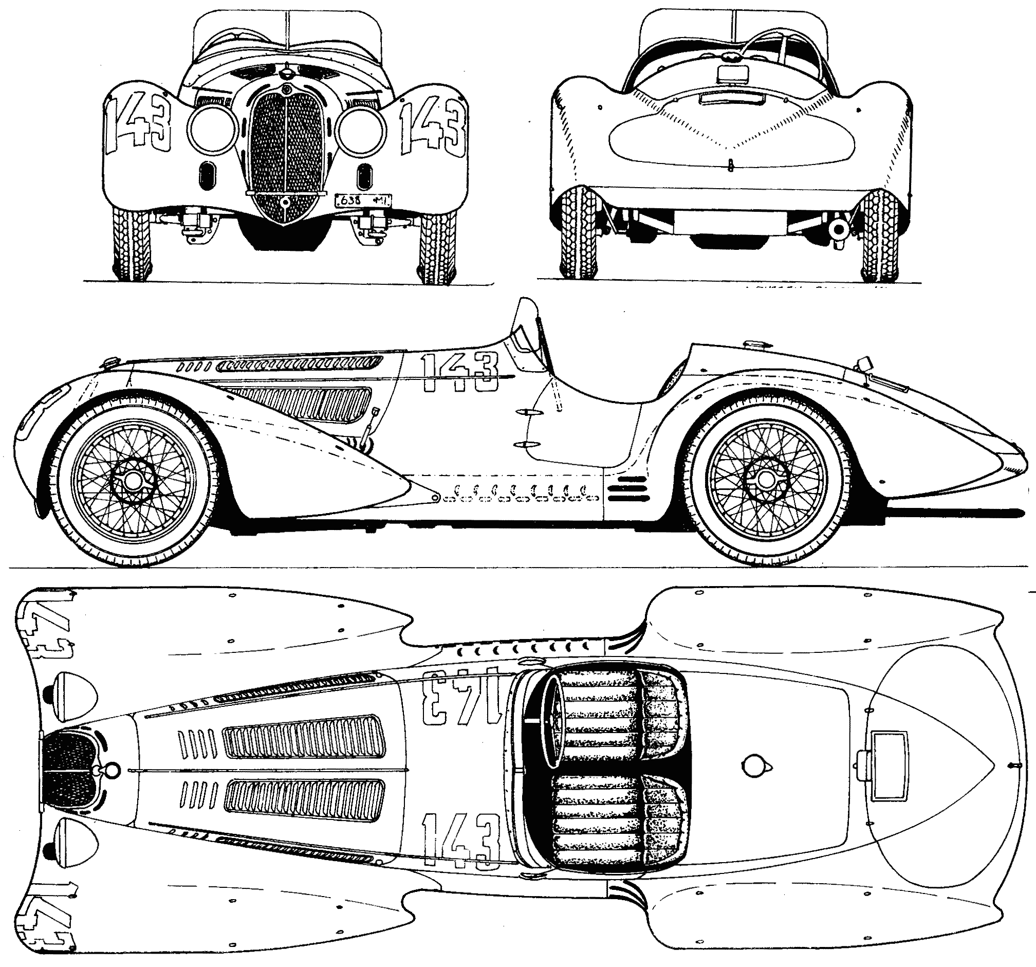 Alfa Romeo 8C 2900B blueprint