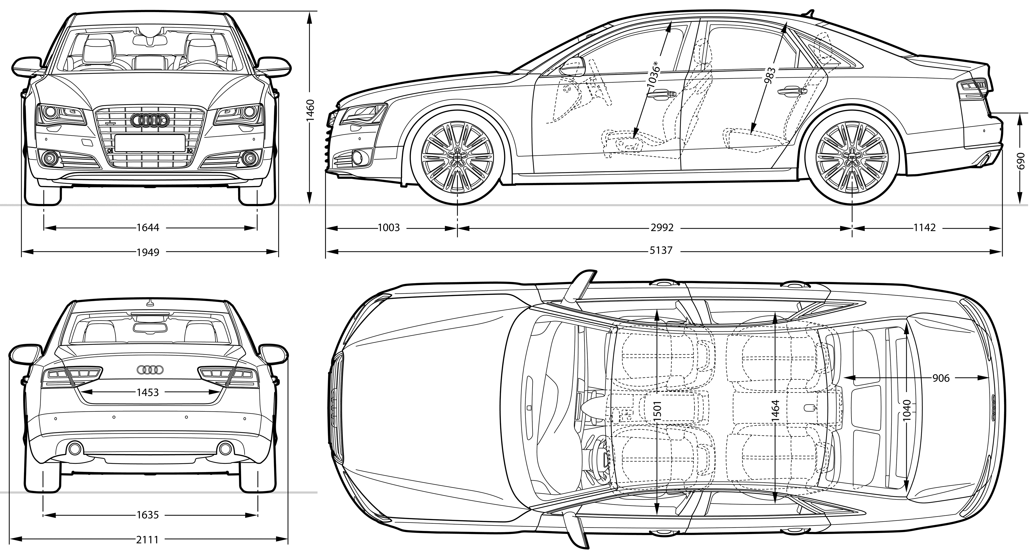 Audi A8 blueprint