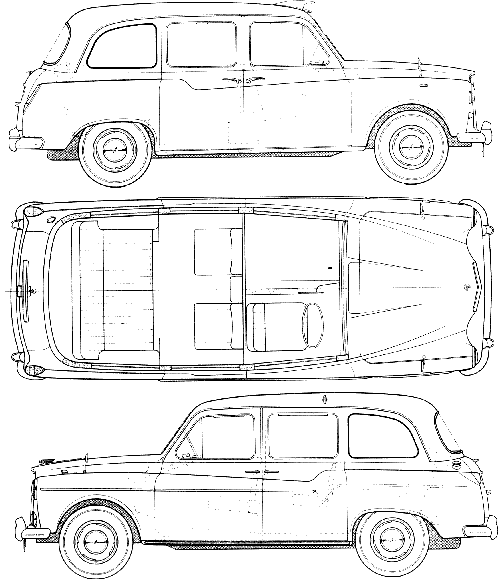 Austin FX4 blueprint