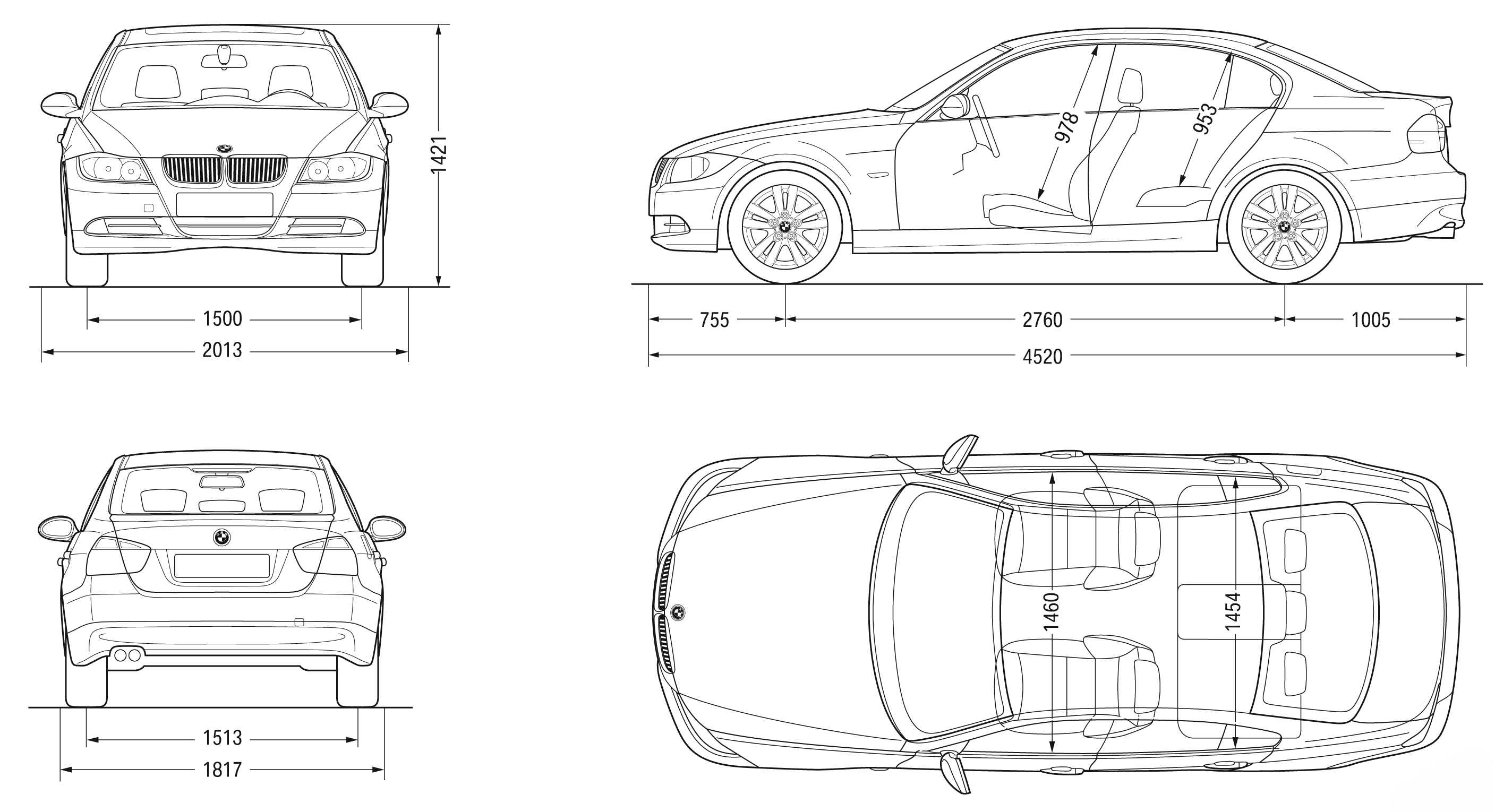 BMW 3-Series E90 blueprint