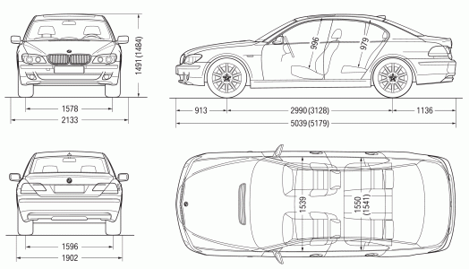 BMW E65 blueprint