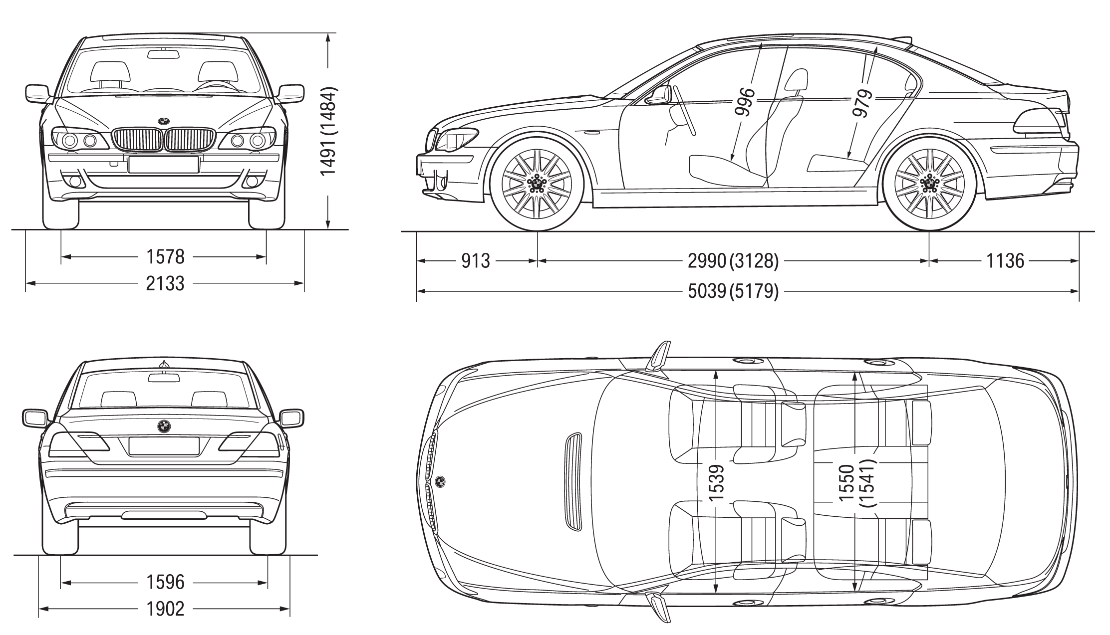 BMW E65 blueprint