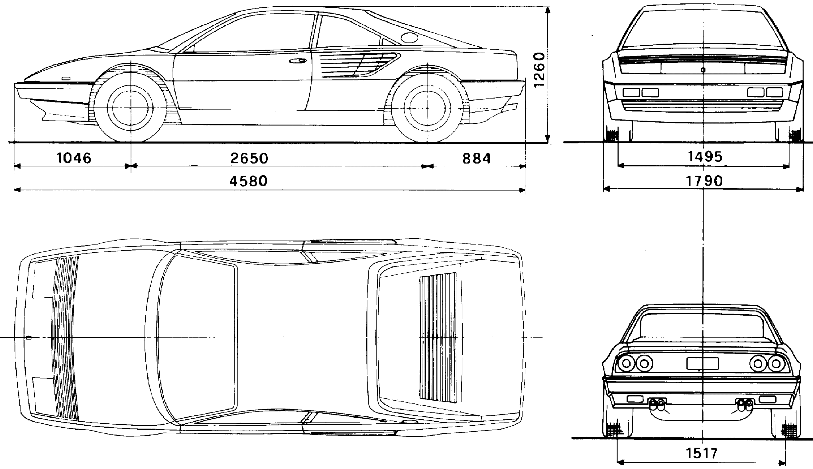Ferrari Mondial Qv blueprint