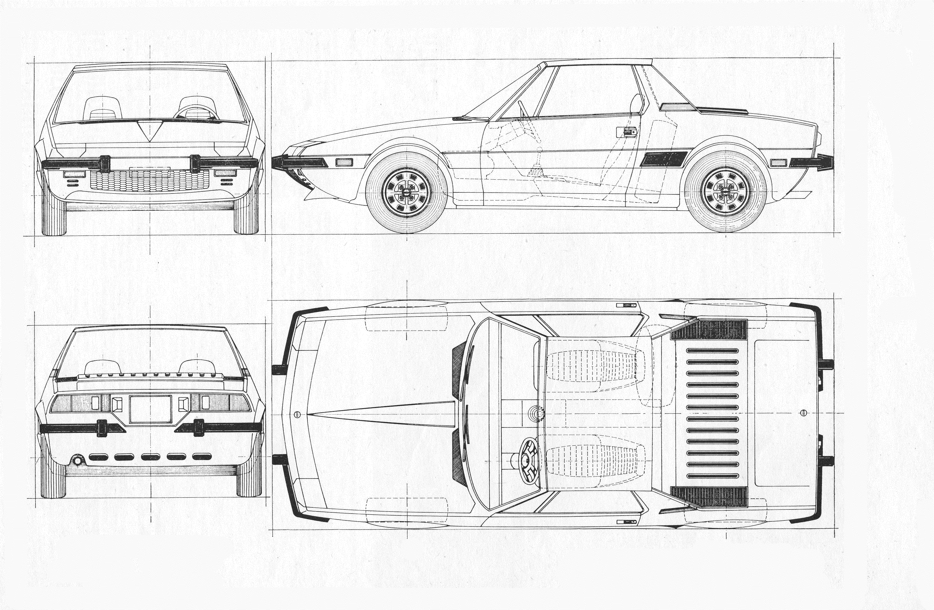 Fiat X1/9 blueprint