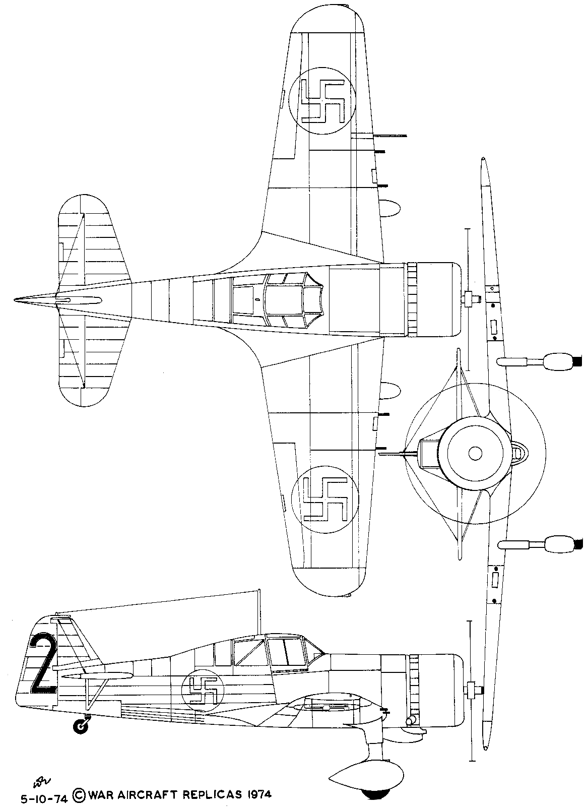 Fokker D.XXI blueprint