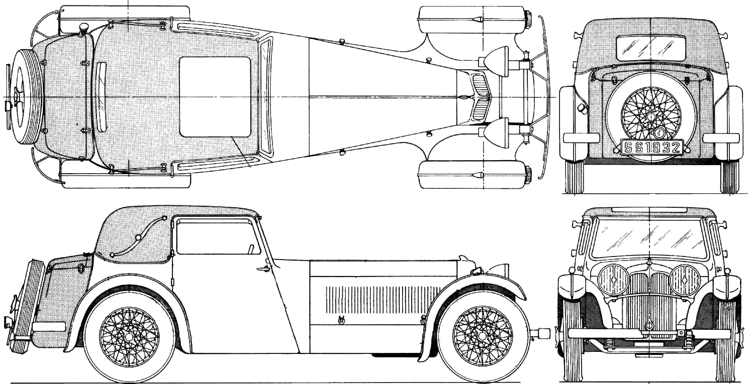 Jaguar SS1 blueprint