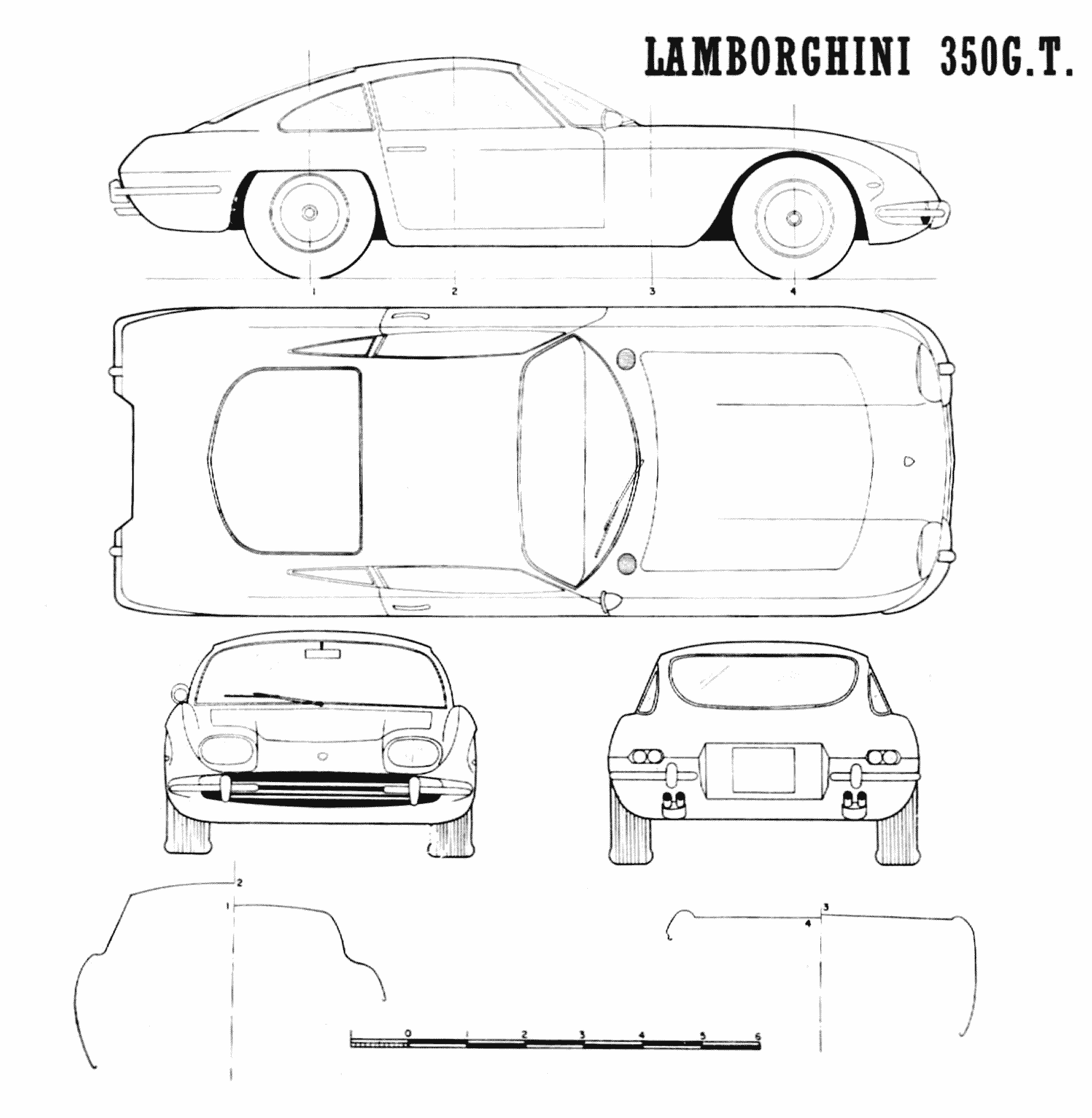 Lamborghini 350GT blueprint