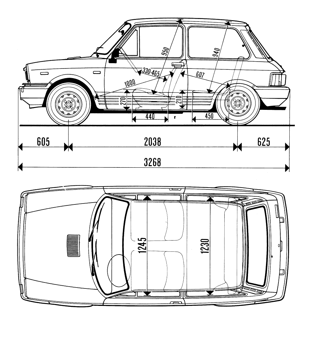 Autobianchi A112 blueprint