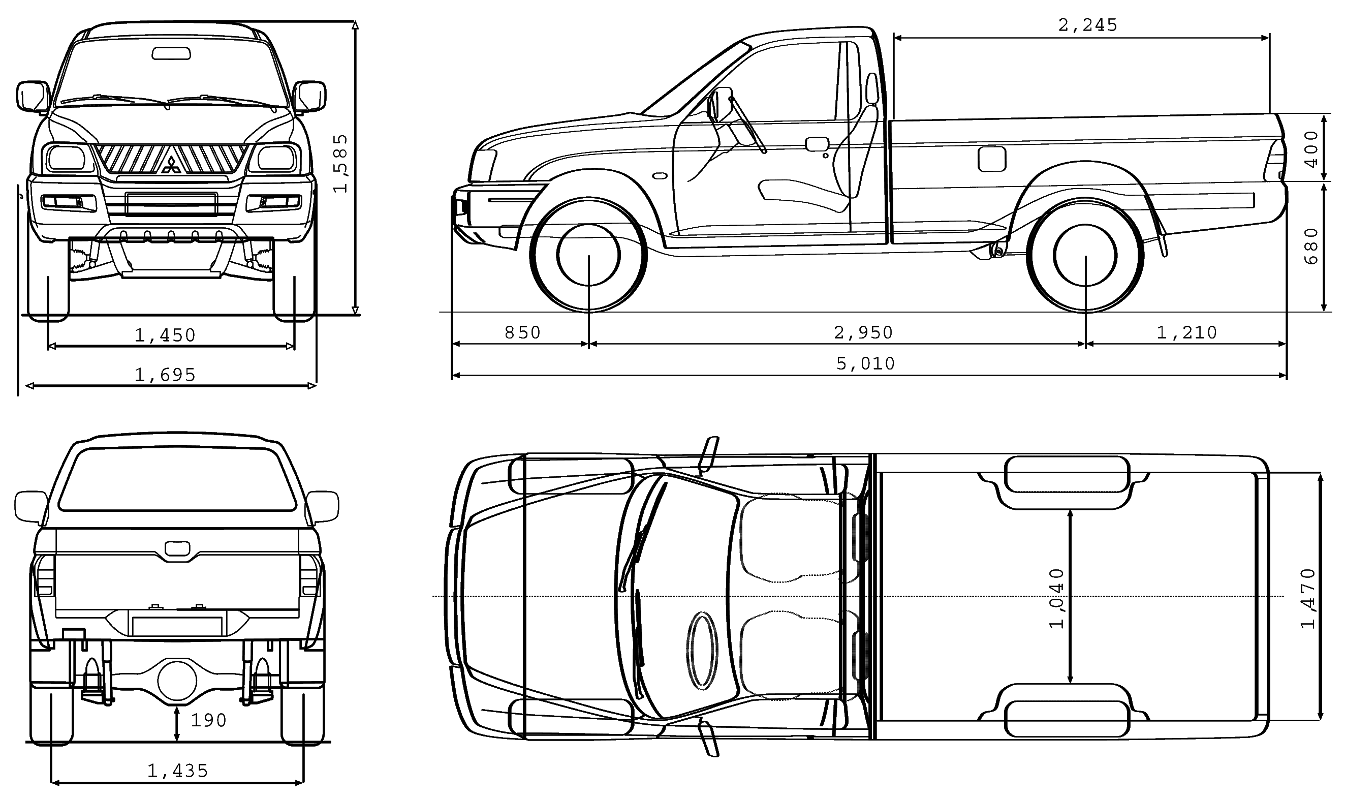 Mitsubishi L200 blueprint