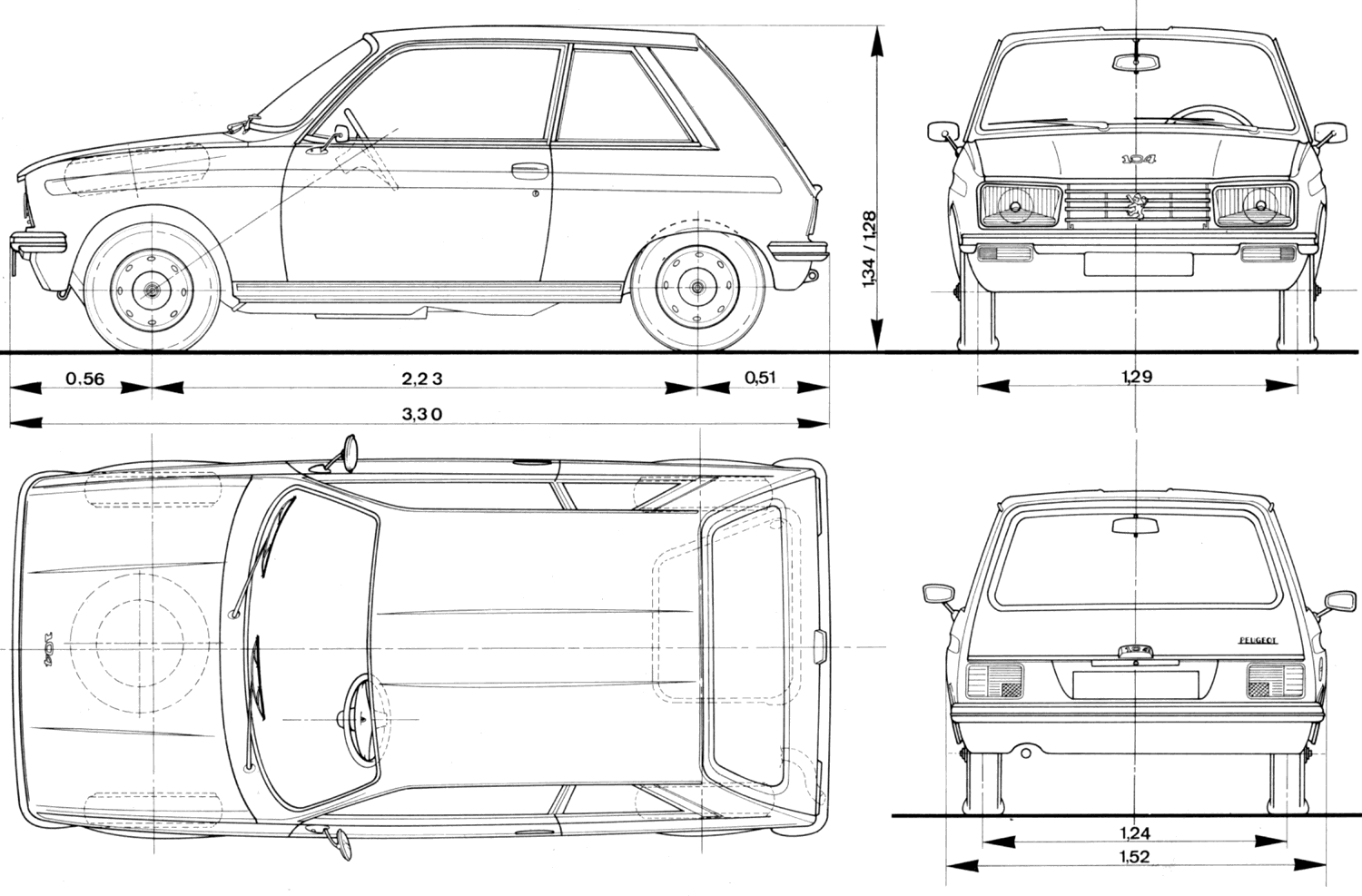 Peugeot 104 blueprint
