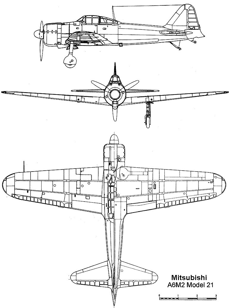 A6M2 Zero blueprint