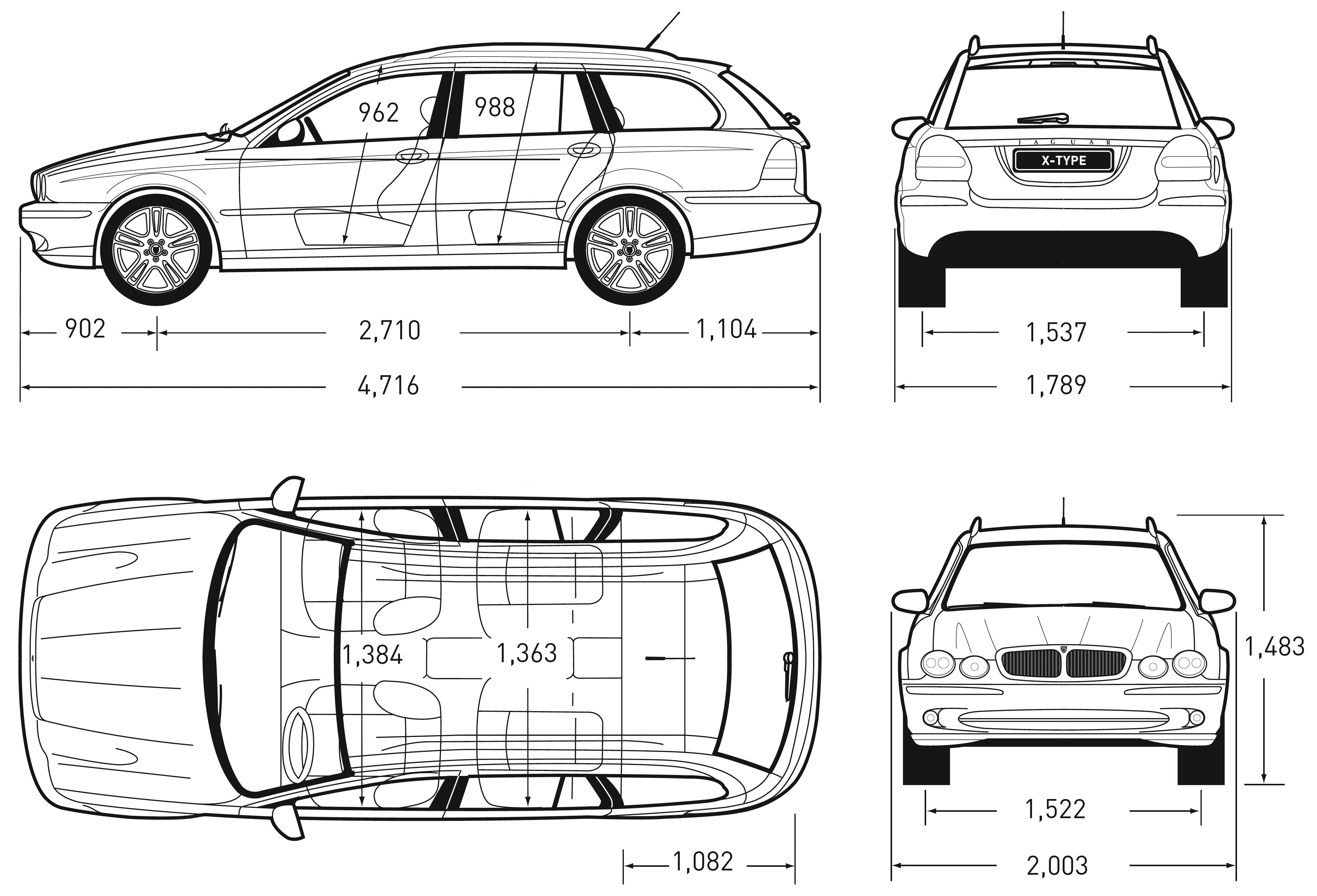 Jaguar X-Type blueprint