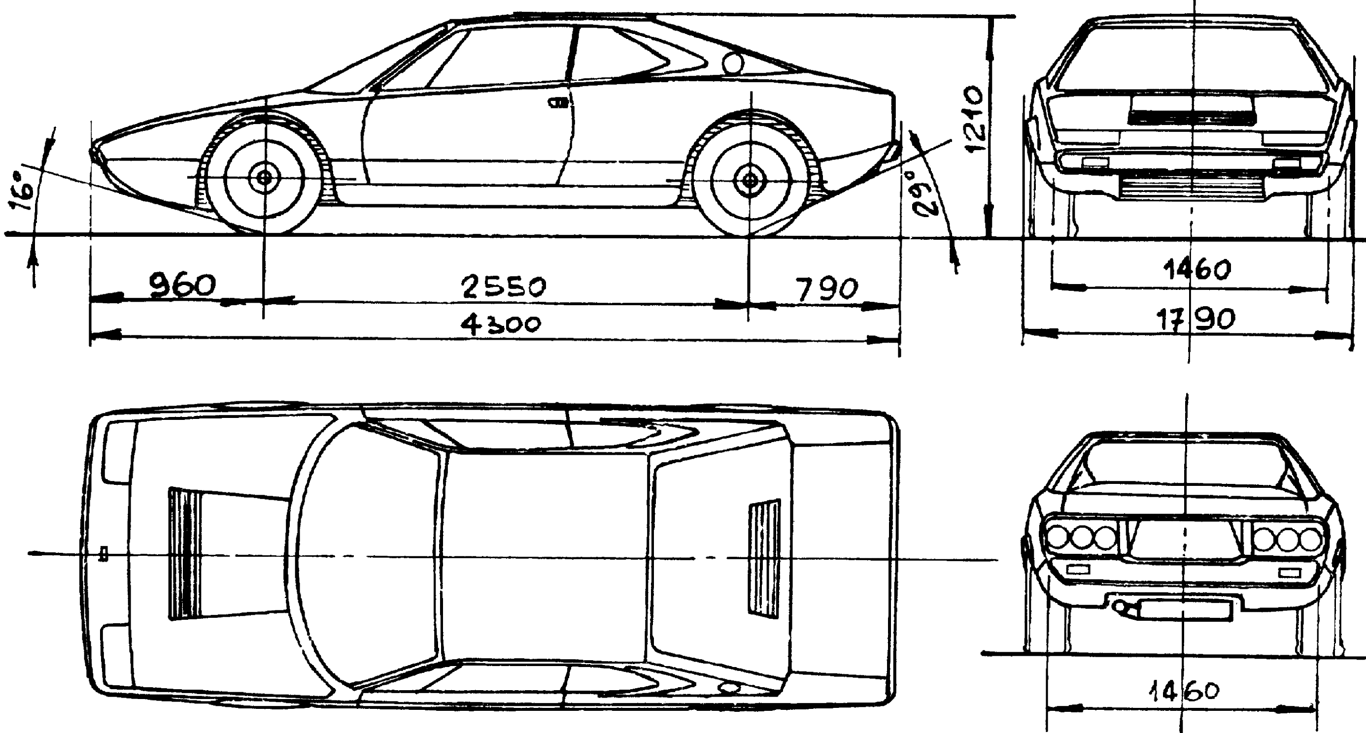 Ferrari Dino 308 blueprint